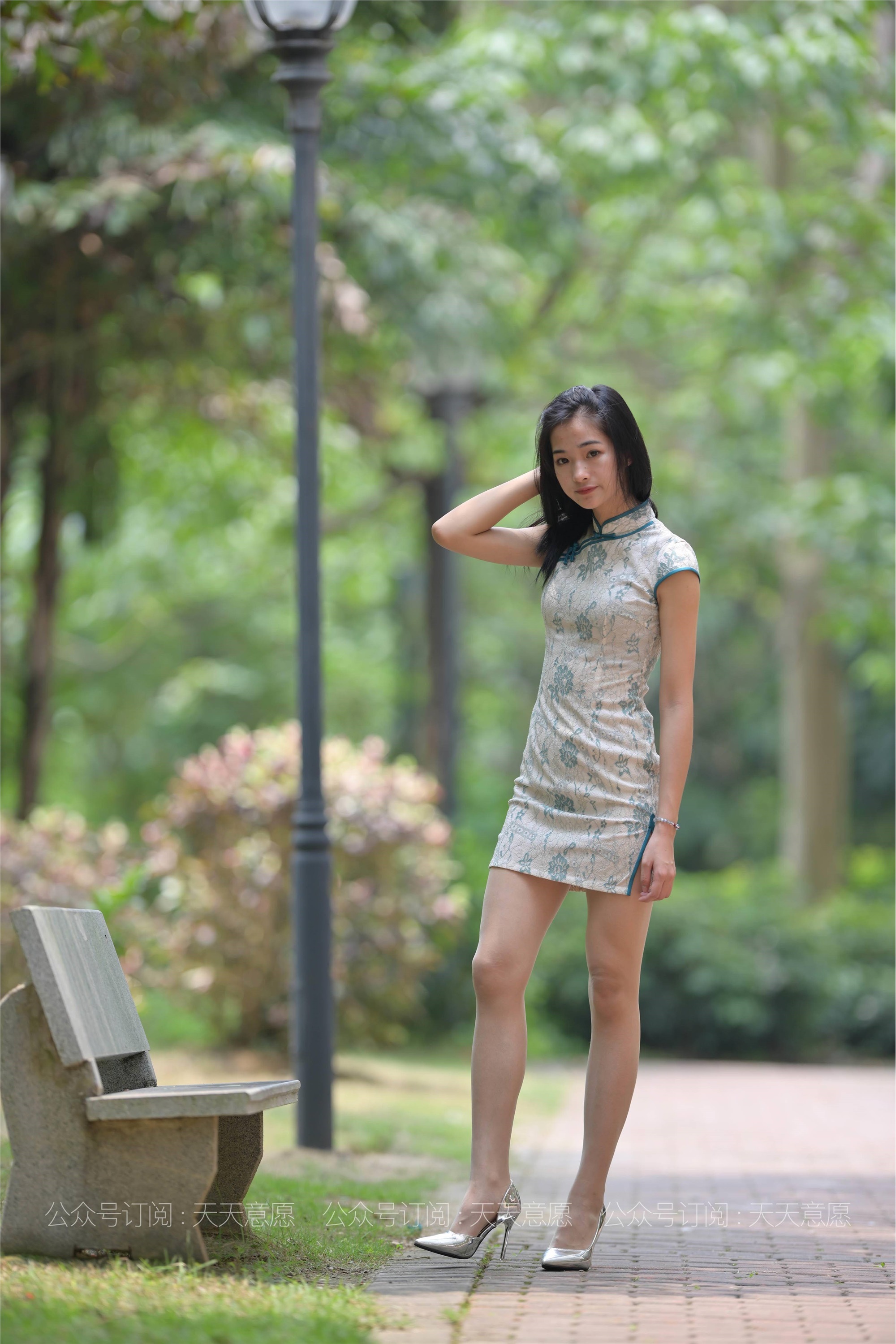 IESS异思趣向 - 模特：宁宁《绿荫旗袍秀》